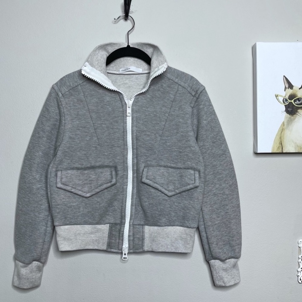 Sacai Luck Gray Zip Up Cotton Jacket w/ Oversized Pockets Size XS/S